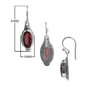 Sterling Silver Garnet Quartz Oval Radiant Earrings For Wholesale Collection