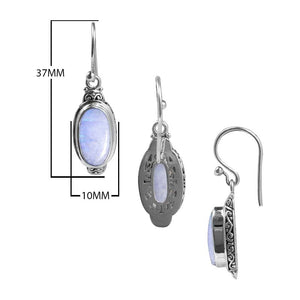Sterling Silver Rainbow Moonstone Oval Glow Earrings For Wholesale Collection