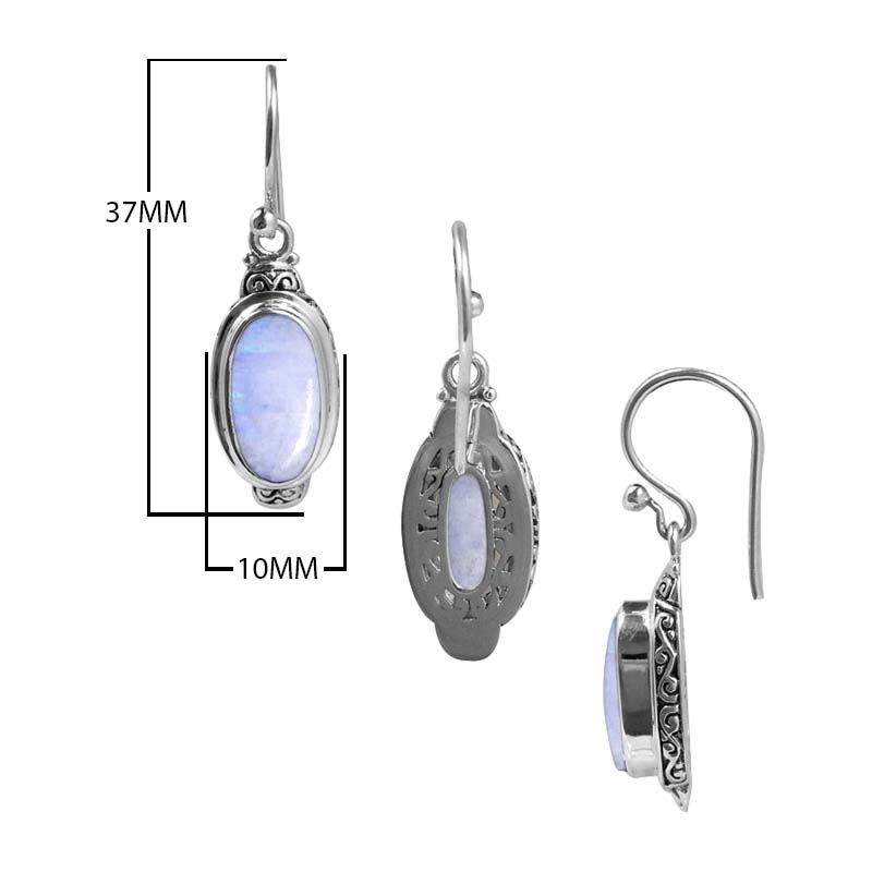 Sterling Silver Rainbow Moonstone Oval Glow Earrings For Wholesale Collection