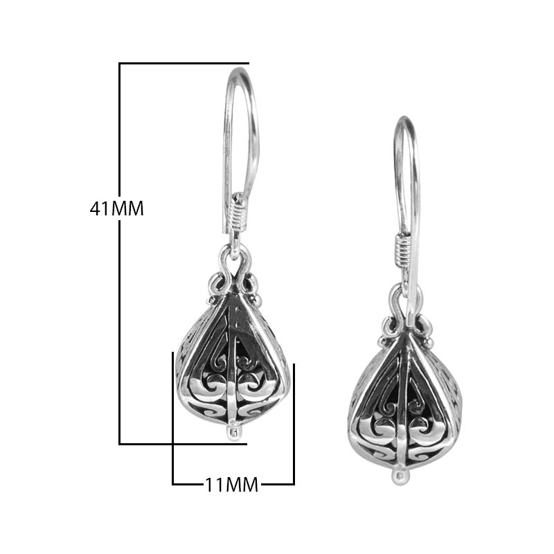 Sterling Silver Balinese Teardrop Filigree Earrings For Wholesale Collection