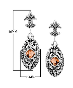 Sterling Silver Majestic Citrine Quartz Scroll Earrings For Wholesale Collection