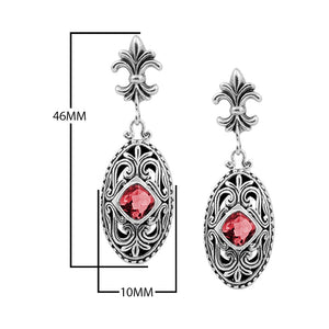Sterling Silver Garnet Quartz Scroll Earrings For Wholesale Collection