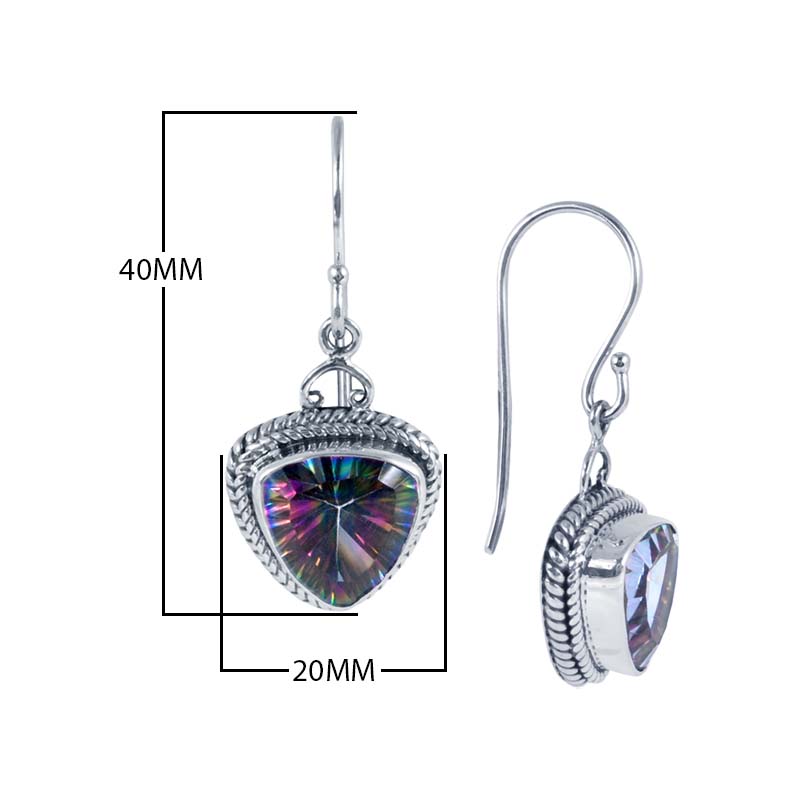 Sterling Silver Mystic Quartz Triangle Earrings For Wholesale Collection