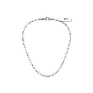 Sterling Silver Bali Hand Crafted Thick Rope Link Chain Necklace Hook Clasp