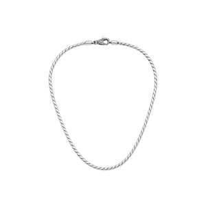Sterling Silver Bali Hand Crafted Thick Rope Link Chain Necklace Hook Clasp