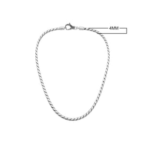 Sterling Silver Bali Hand Crafted Heavy Rope Link Chain Necklace Hook Clasp