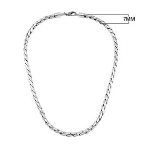Sterling Silver Bali Handcrafted Necklace Chain With Polished Finish And Lobster Clasp.
