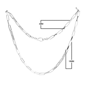 Sterling Silver Bali Handcrafted Geometric Link Necklace Chain With Hook Clasp And Polished Finish.