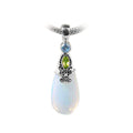 Wholesale sterling silver pendant with Peridot, Opalite, and Blue Topaz Quartz handcrafted in Bali