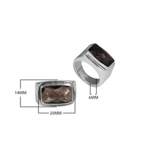 Sterling Silver handcrafted ring with Smoky Quartz gemstone wholesale from Bali, Indonesia