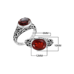 Sterling Silver handcrafted ring with Garnet Quartz wholesale from Bali, Indonesia