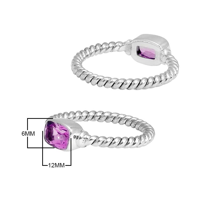 Wholesale Sterling Silver Pink Quartz Cushion Rope Ring – 925 Silver Jewelry From Bali