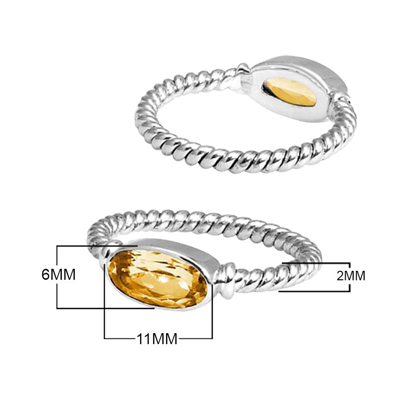 Wholesale Sterling Silver Citrine Quartz Marquise Rope Ring – 925 Silver Jewelry From Bali