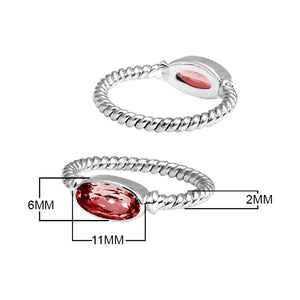 Wholesale Sterling Silver Garnet Quartz Marquise Rope Ring – 925 Silver Jewelry From Bali