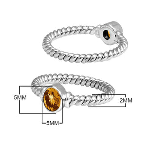 Wholesale sterling silver Citrine Quartz rope band ring handcrafted in Bali.