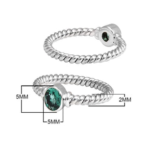 Wholesale sterling silver Green Quartz rope band ring handcrafted in Bali.