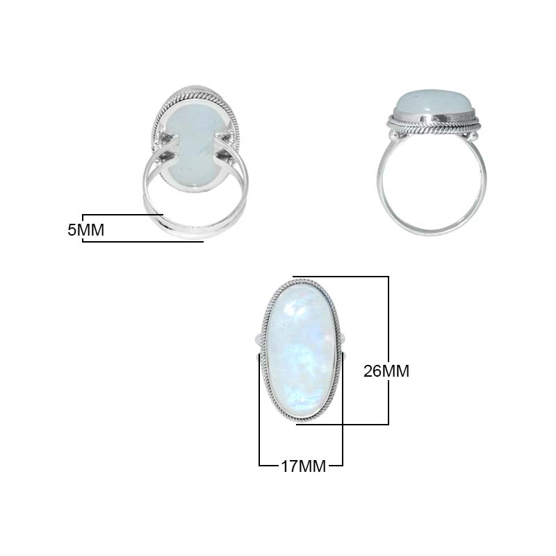 Sterling Silver Ring With Rainbow Moonstone, Oval Designer Ring, Mirror Polished Antique Finish
