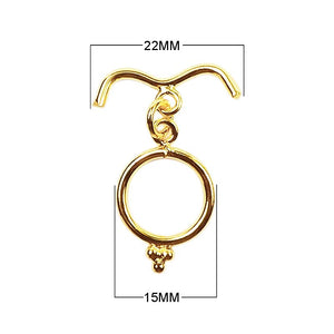 18K gold overlay grooved toggle clasp wholesale, handcrafted jewelry clasp supplier from India for necklaces and bracelets.