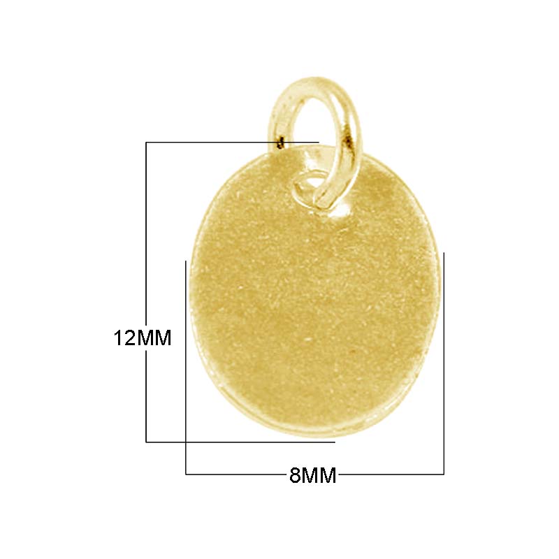 18K Gold Overlay Oval Charm Connector with polished finish, handcrafted in India