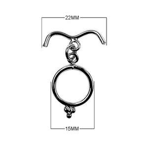 Black Rhodium Overlay toggle clasp with curved bar and circular ring, handcrafted in India for wholesale jewelry findings.