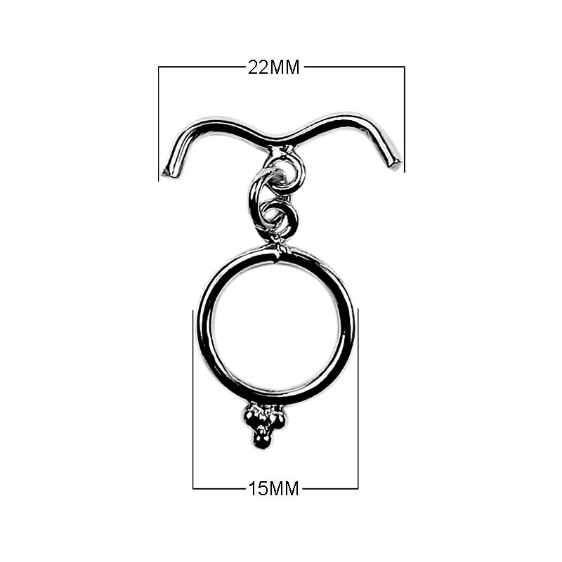 Black Rhodium Overlay toggle clasp with curved bar and circular ring, handcrafted in India for wholesale jewelry findings.