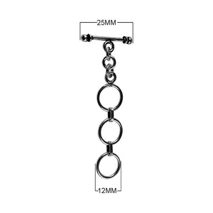 Wholesale Black Rhodium Overlay multi-ring toggle clasp with polished finish, handcrafted in India.
