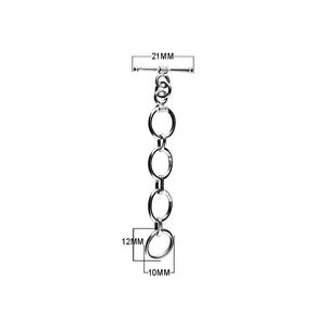 Wholesale Black Rhodium Overlay multi-ring toggle clasp with straight bar, handcrafted in India.
