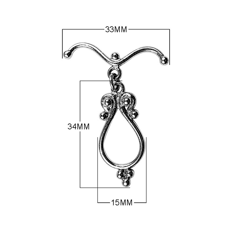 Wholesale Black Rhodium Overlay ornate infinity toggle clasp with ball detailing and curved bar, handcrafted in India.