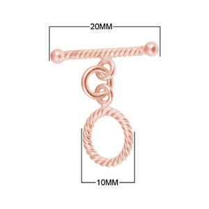Rose Gold Overlay Toggle Clasp wholesale handcrafted in India with twisted rope design
