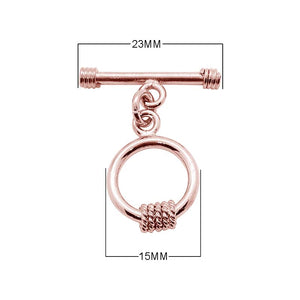 Wholesale Rose Gold Overlay Toggle Clasp handcrafted in India with rope accent design