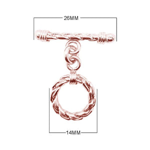 Wholesale Rose Gold Overlay Toggle Clasp handcrafted in India with braided rope design