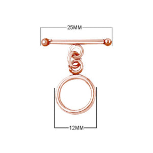 Wholesale Rose Gold Overlay Toggle Clasp handcrafted in India with polished simple design