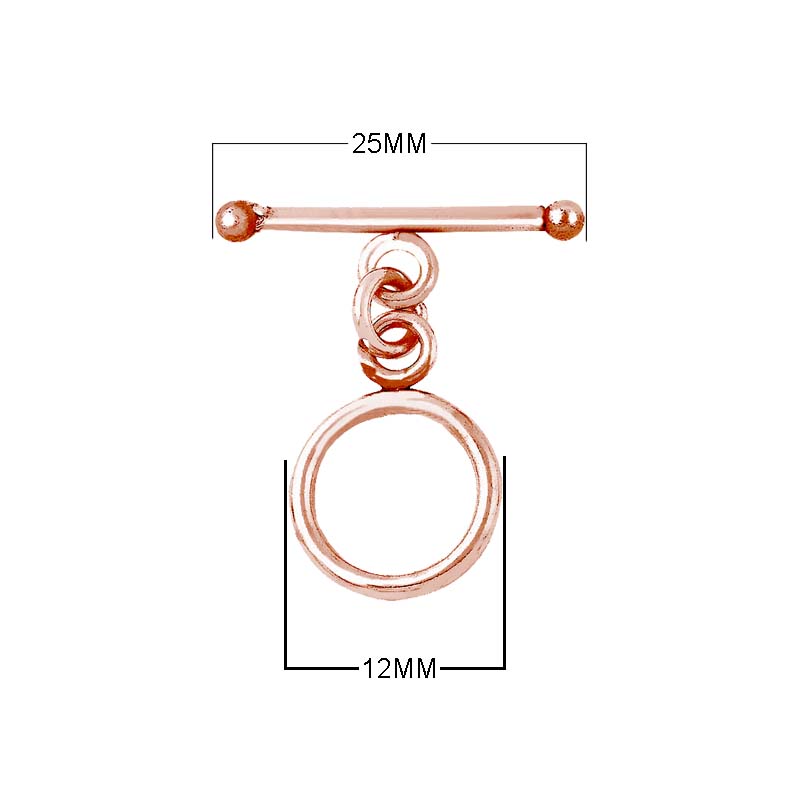 Wholesale Rose Gold Overlay Toggle Clasp handcrafted in India with polished simple design