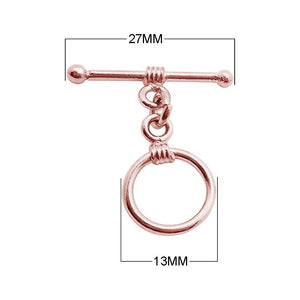 Wholesale Rose Gold Overlay Toggle Clasp handcrafted in India with circular wrapped design