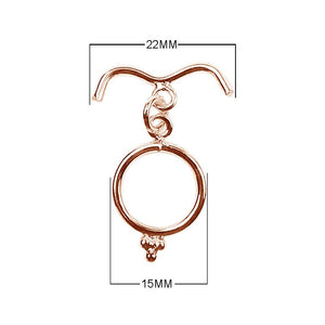 Wholesale Rose Gold Overlay Toggle Clasp handcrafted in India with curved bar and circular loop design
