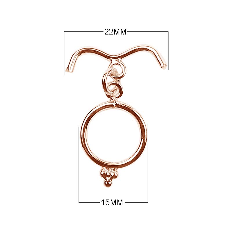 Wholesale Rose Gold Overlay Toggle Clasp handcrafted in India with curved bar and circular loop design