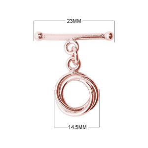 Wholesale Rose Gold Overlay Toggle Clasp handcrafted in India with double-ring loop design