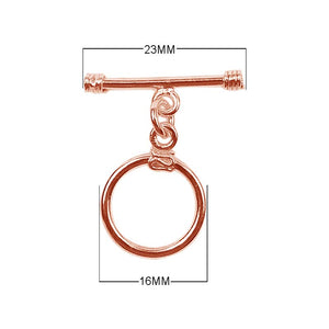 Wholesale Rose Gold Overlay Toggle Clasp handcrafted in India with round loop and wrapped bar design
