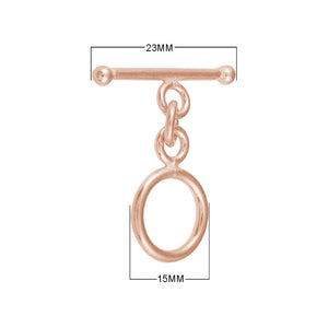 Wholesale Rose Gold Overlay Toggle Clasp handcrafted in India with oval loop and smooth bar design