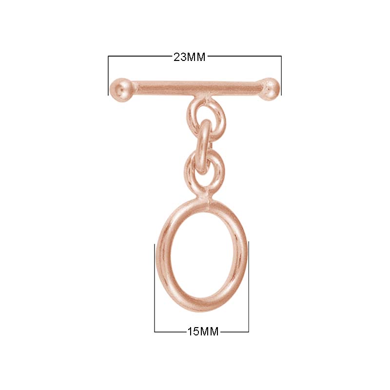 Wholesale Rose Gold Overlay Toggle Clasp handcrafted in India with oval loop and smooth bar design