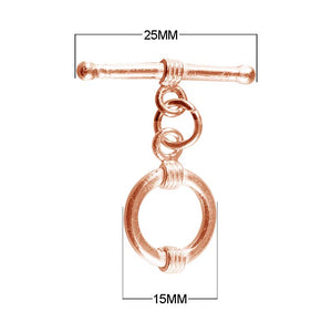 Wholesale Rose Gold Overlay Toggle Clasp handcrafted in India with classic double coil design
