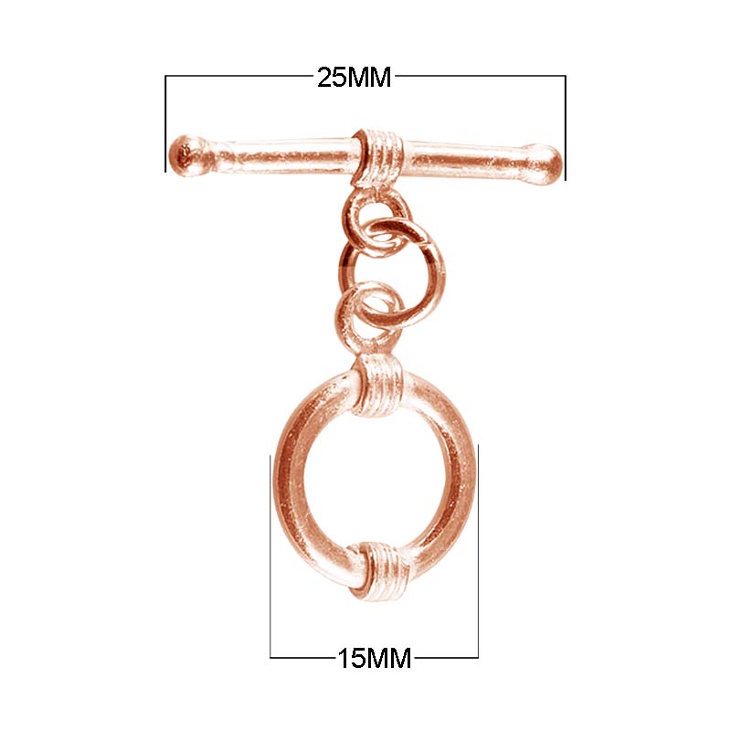 Wholesale Rose Gold Overlay Toggle Clasp handcrafted in India with classic double coil design