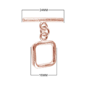 Wholesale Rose Gold Overlay Toggle Clasp square frame design handcrafted in India