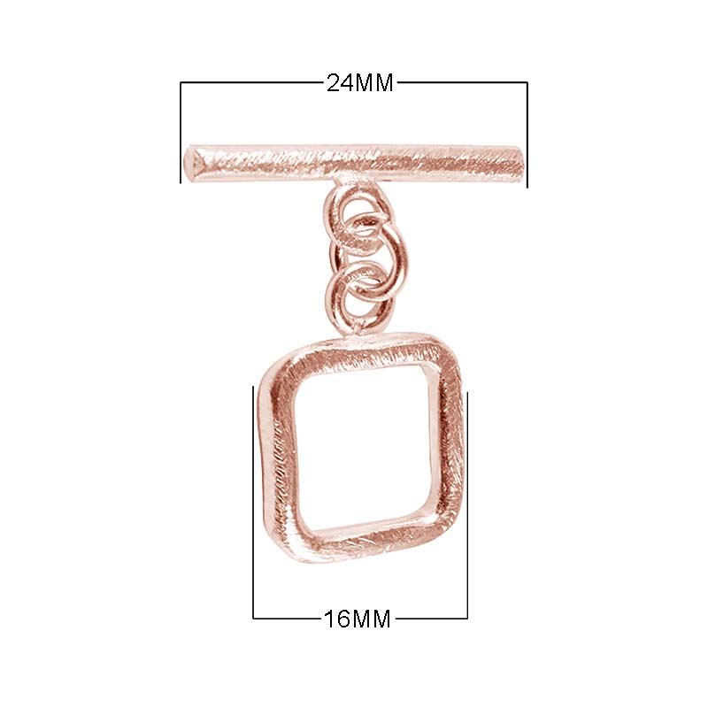 Wholesale Rose Gold Overlay Toggle Clasp square frame design handcrafted in India