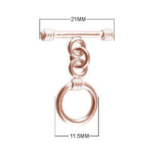 Wholesale Rose Gold Overlay Toggle Clasp chain-linked round design handcrafted in India