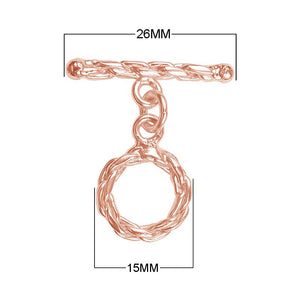 Wholesale Rose Gold Overlay Toggle Clasp twisted rope design handcrafted in India