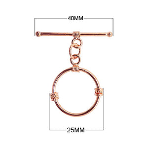 Rose Gold Overlay circular toggle clasp for wholesale jewelry making.