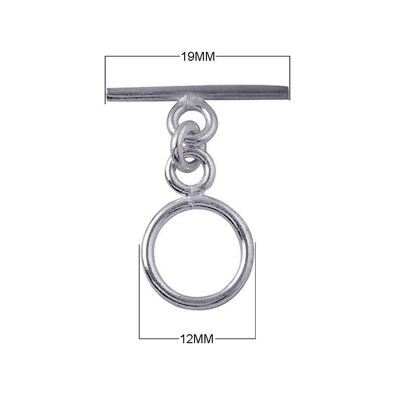 Silver Overlay smooth round toggle clasp – wholesale bulk jewelry findings from Bali, ideal for bracelets and necklaces.