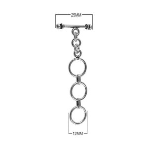 Silver Overlay toggle clasp with interlinked rings and bar design, bulk jewelry findings handcrafted in India.