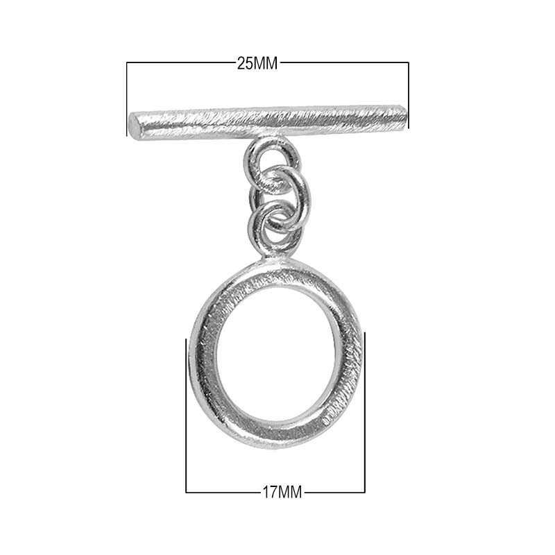 Silver Overlay toggle clasp with ring-and-bar design, handcrafted in India for wholesale jewelry findings and bulk supply.